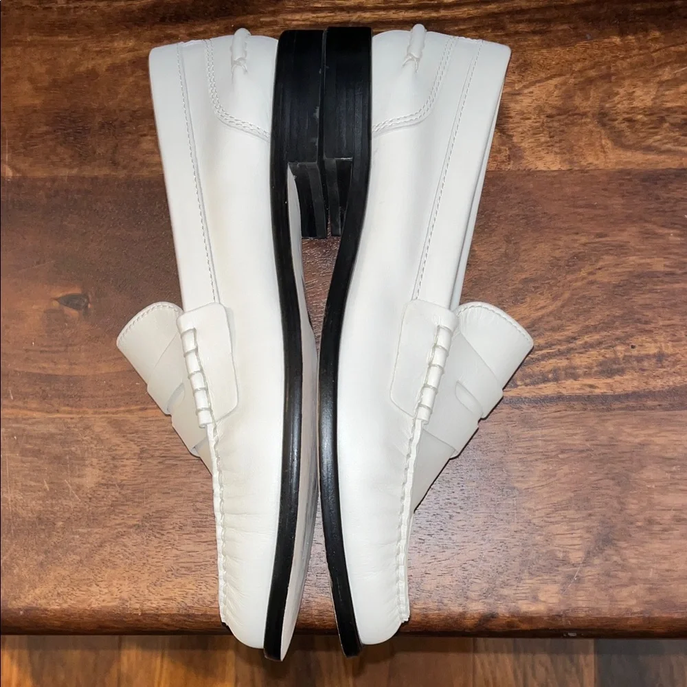 New in Box White Leather Women's Loafers